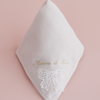 Maison de FLEUR 絲帶蕾絲毛巾手帕 Maison de FLEUR 絲帶蕾絲毛巾手帕