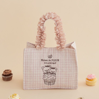 Maison de FLEUR 輕鬆熊荷葉邊手把方形手提包 Maison de FLEUR 輕鬆熊荷葉邊手把方形手提包