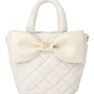 Maison de FLEUR 人造毛皮珍珠緞帶手提袋 Maison de FLEUR 人造毛皮珍珠緞帶手提袋
