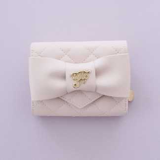 Maison de FLEUR 絎縫F形絲帶錢包
