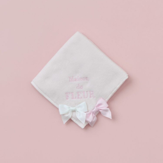 Maison de FLEUR 雙色絲帶毛巾手帕