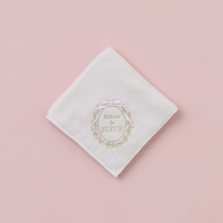 Maison de FLEUR 緞帶框刺繡毛巾手帕