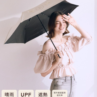 Maison de FLEUR 【晴雨兩用/100%防紫外線布料/UPF50+】遮光防紫外線折疊傘