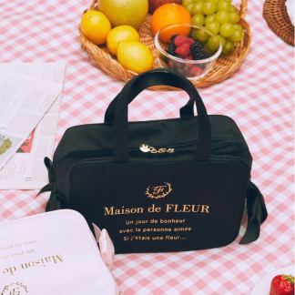Maison de FLEUR 【保溫】緞面側邊絲帶保溫袋