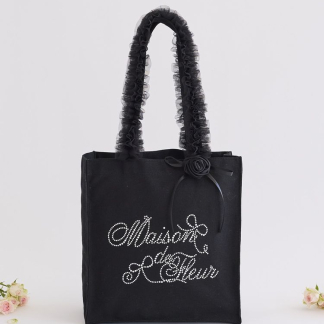 Maison de FLEUR [A4尺寸相容] 薄紗手柄玫瑰方形手提包