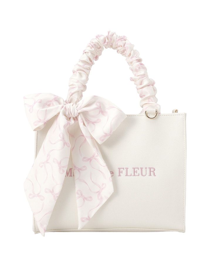 Maison de FLEUR 【兩用/含圍巾】褶皺手柄兩用包