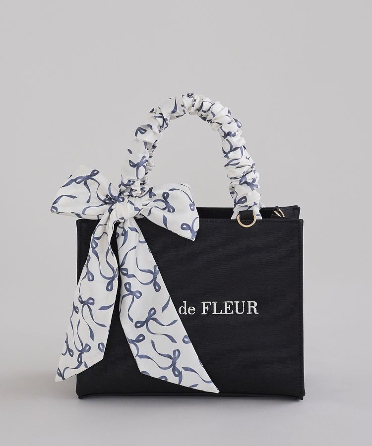 Maison de FLEUR 【兩用/含圍巾】褶皺手柄兩用包 Maison de FLEUR 【兩用/含圍巾】褶皺手柄兩用包