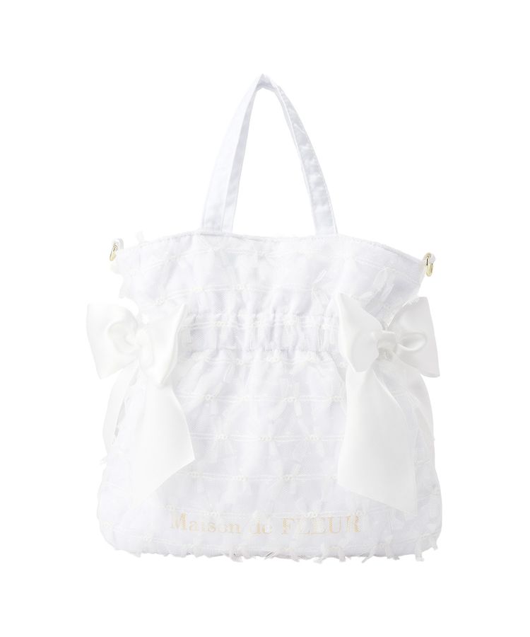 Maison de FLEUR 蕾絲雙緞帶兩用手提袋