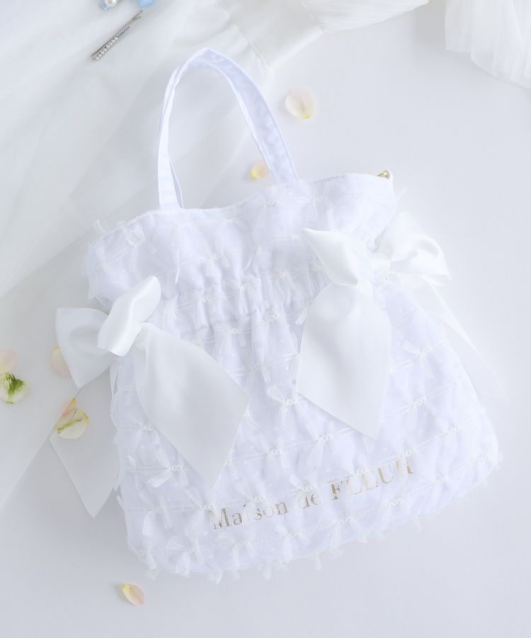 Maison de FLEUR 蕾絲雙緞帶兩用手提袋 Maison de FLEUR 蕾絲雙緞帶兩用手提袋