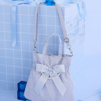 Maison de FLEUR 【雙向】藍色狂熱絲帶雙向手提袋