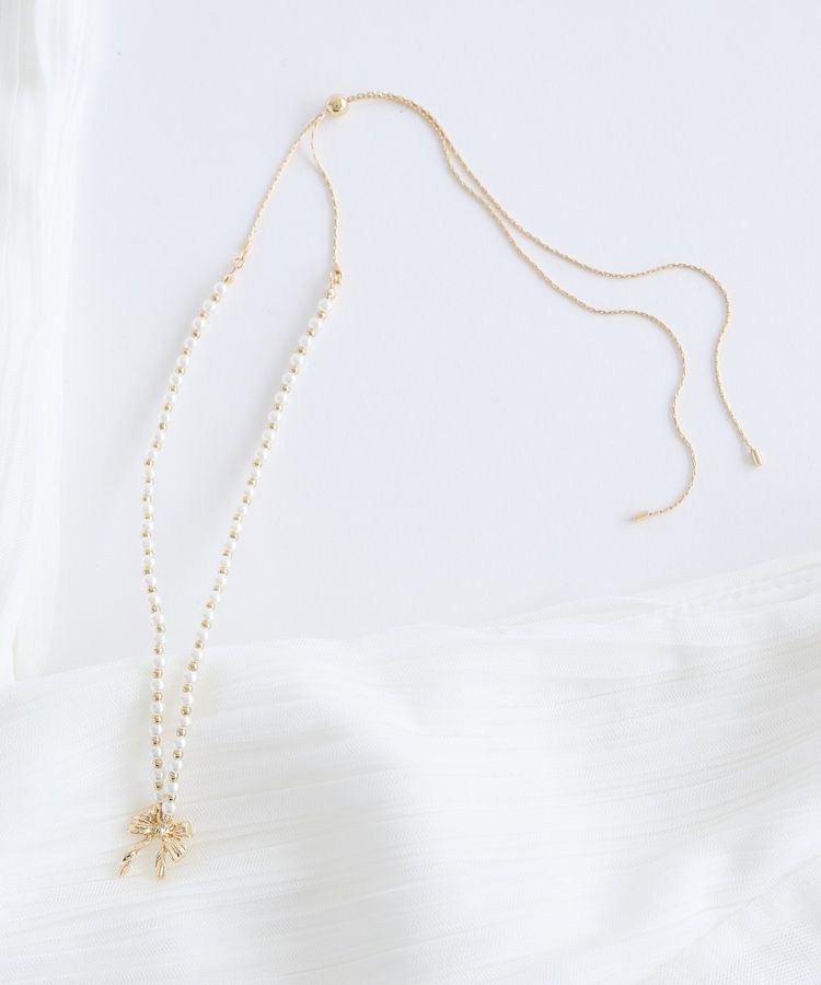 Maison de FLEUR 捲曲絲帶滑扣項鍊 Maison de FLEUR 捲曲絲帶滑扣項鍊