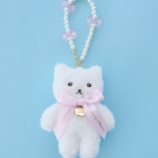 Maison de FLEUR 珍珠絲帶貓咪吊墜