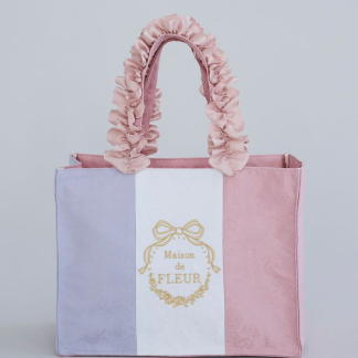 Maison de FLEUR 三色荷葉邊手把手提包