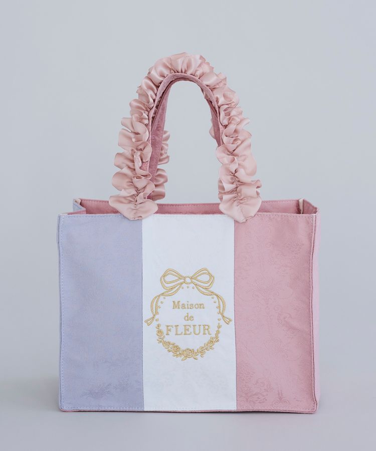 Maison de FLEUR 三色荷葉邊手把手提包 Maison de FLEUR 三色荷葉邊手把手提包
