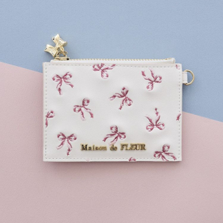 Maison de FLEUR 緞帶刺繡卡包