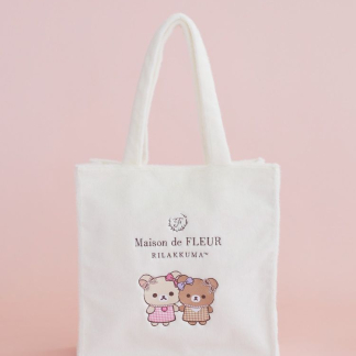 Maison de FLEUR 輕鬆熊仿毛皮方形手提包