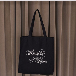 Maison de FLEUR 品牌標誌刺繡方形手提袋 Maison de FLEUR 品牌標誌刺繡方形手提袋