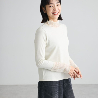 預訂Green Parks 蕾絲拼接高領套頭衫