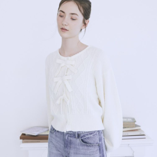 Maison de FLEUR Petite Robe 麻花針織開襟衫