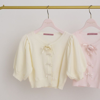 Maison de FLEUR Petite Robe 玫瑰針織短袖開襟衫