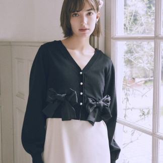 Maison de FLEUR Petite Robe 絲帶開襟衫