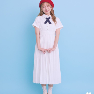 Areeam ミッキー/プリーツシャツワンピース Areeam ミッキー/プリーツシャツワンピース