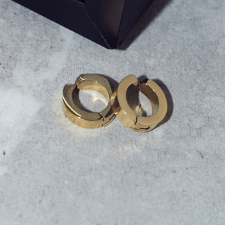 預訂GOLDY Angular Hoop Stainless Stepless Fit Earrings