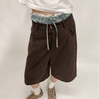 w closet 翻折短褲