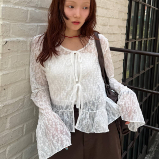 w closet 蕾絲緞帶披肩
