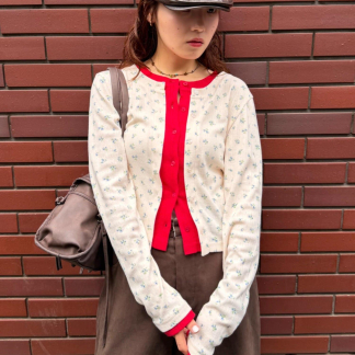 w closet 圖案網眼開襟衫