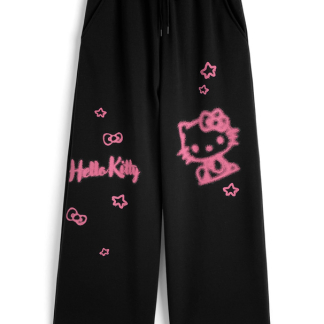 預訂GRL Hello Kitty噴漆塗鴉寬腳褲