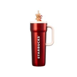 預訂2026 韓國Starbucks 聖誕限定 紅色不鏽鋼保溫杯（連手柄）710ml