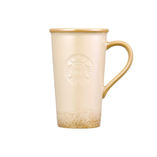預訂2026 韓國Starbucks 聖誕限定 米白色陶瓷杯（金色手柄）473ml