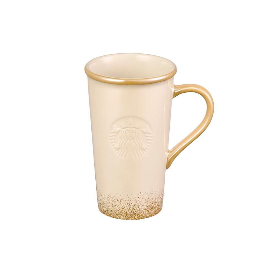 預訂2026 韓國Starbucks 聖誕限定 米白色陶瓷杯(金色手柄)473ml